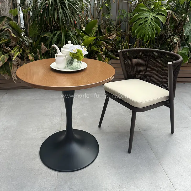 Outdoor Aluminum Frame Hand-Woven Olefin Rope Balcony Set