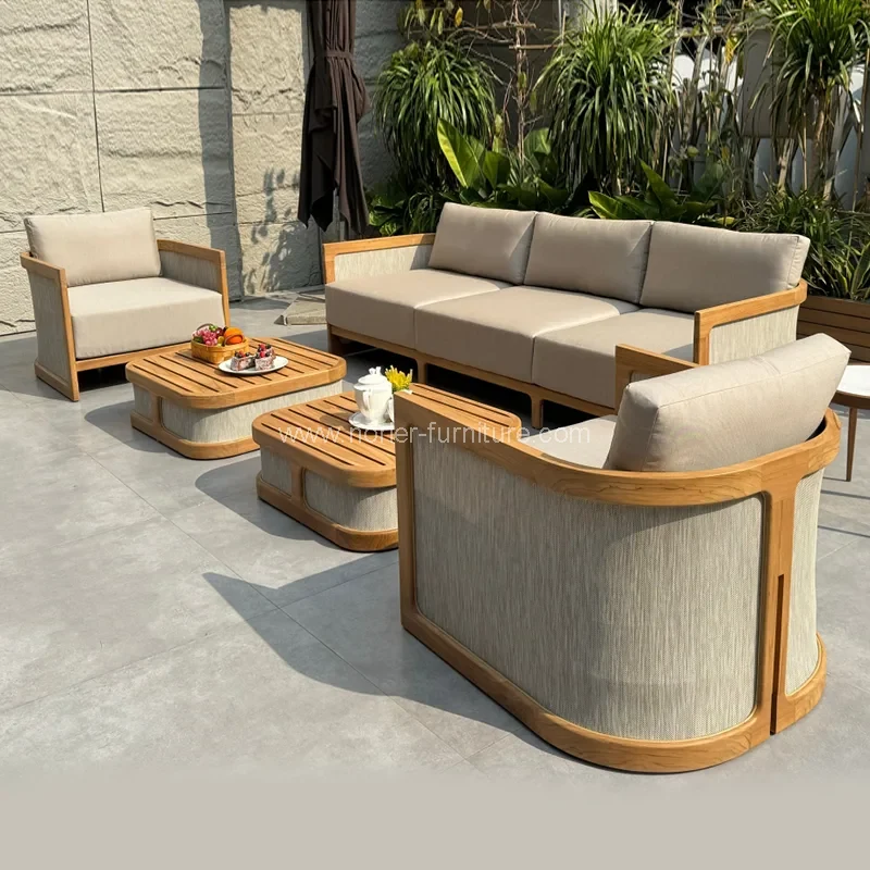 Waterproof Outdoor Furniture Teak Wood Sofa